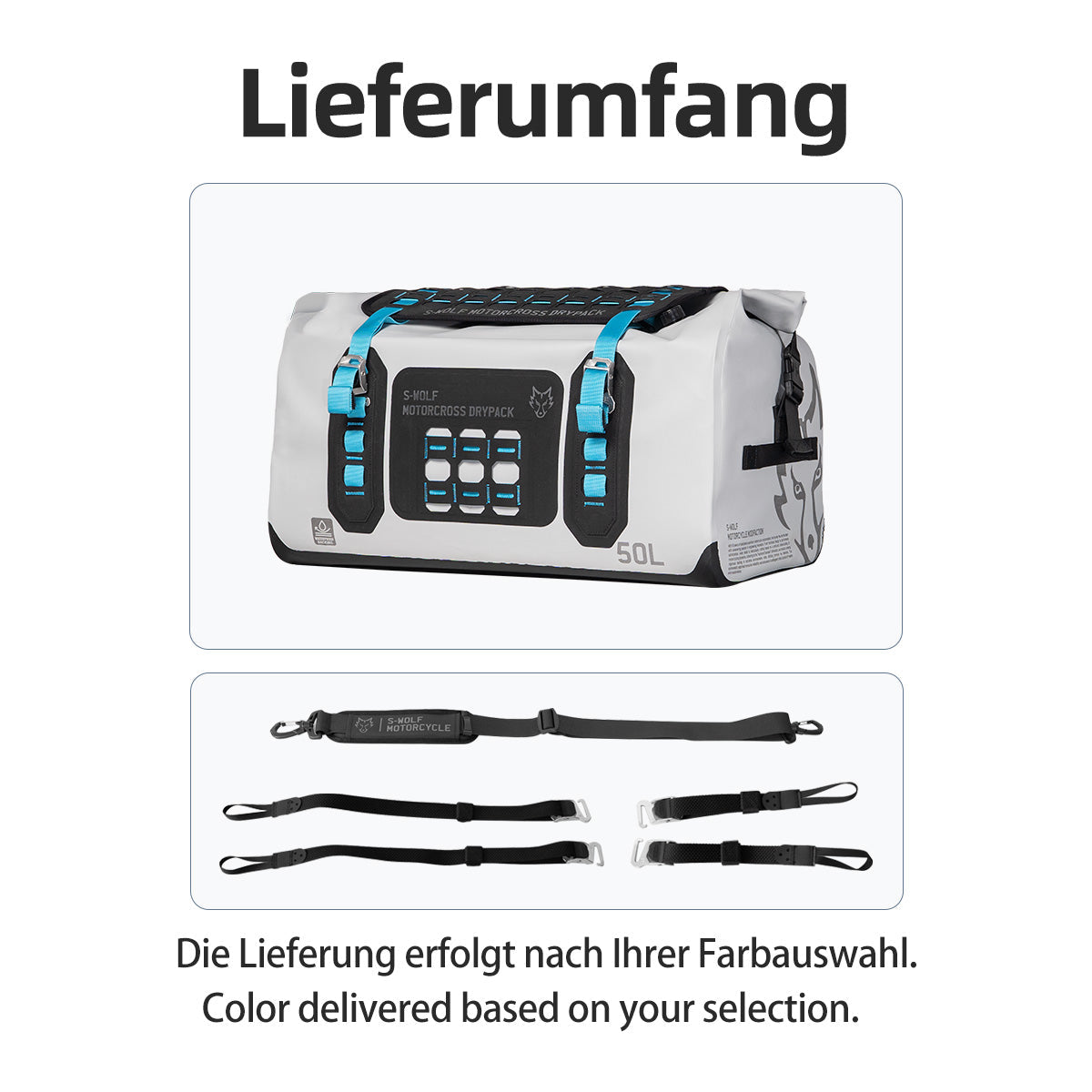 Bolso impermeable de aventura S-Wolf de 50 L — imagen 14