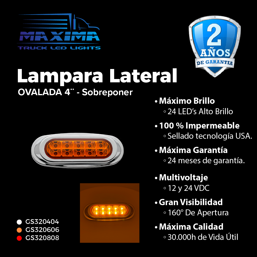 Lampara 4¨| PERLADA | Sobreponer | 12/24 VDC