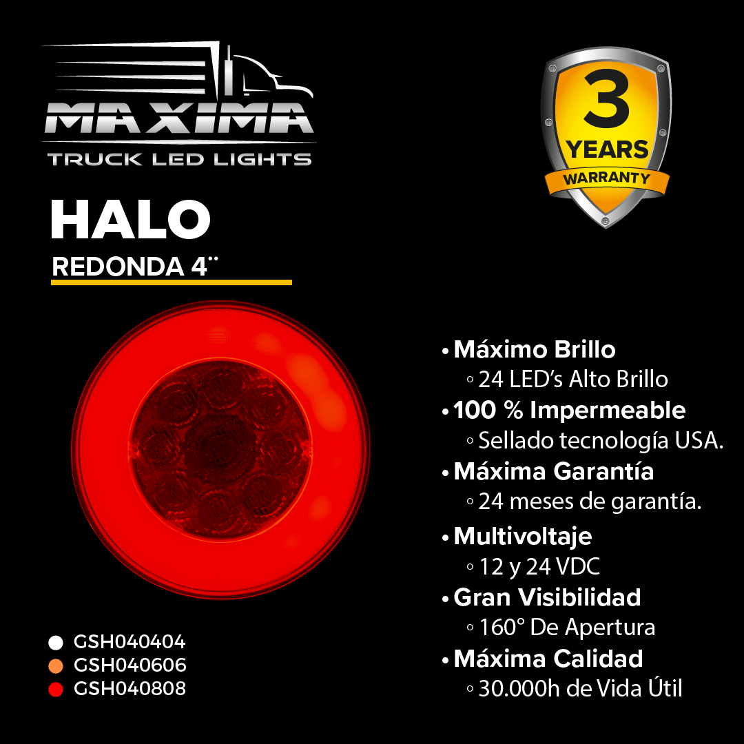 Lampara 4¨| HALO | Incrustar | 12/24 VDC