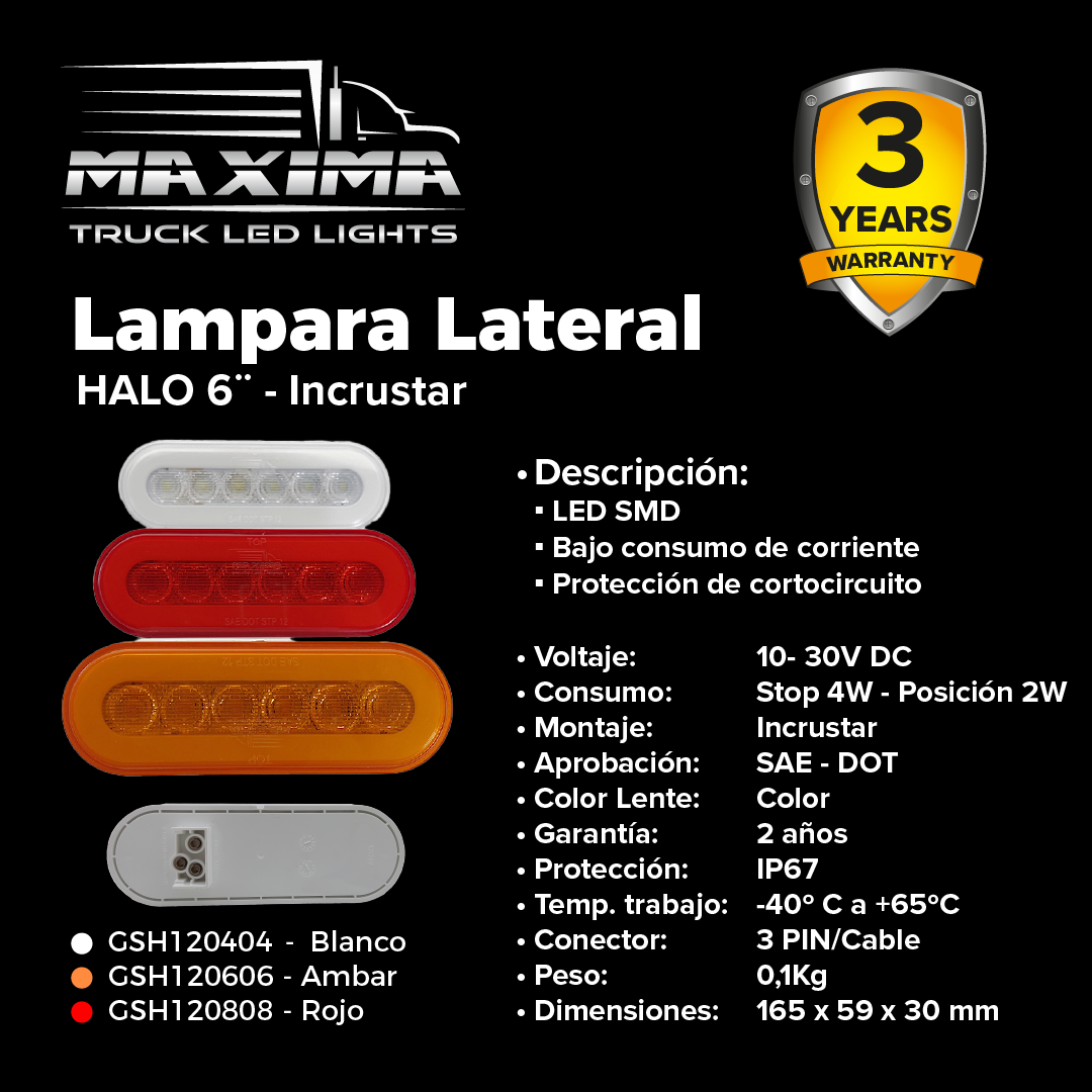 Lampara 6¨| HALO | Incrustar | 12/24 VDC