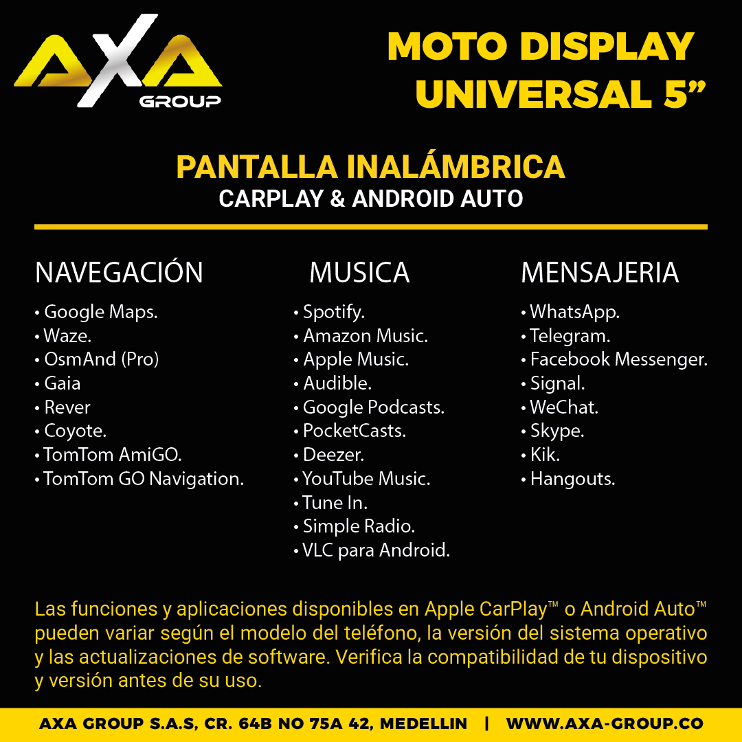 MOTO DISPLAY UNIVERSAL DE 5¨ - MXM
