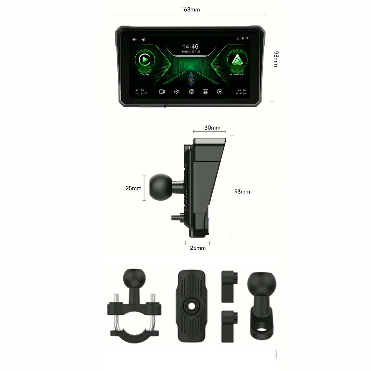 MOTO DISPLAY UNIVERSAL DE 6¨ 2026 + TPMS + CONTROL