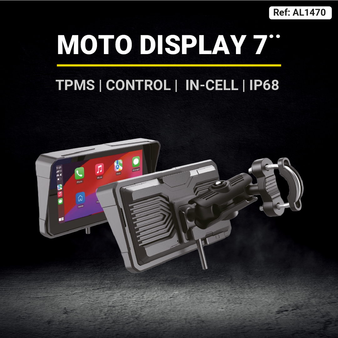 MOTO DISPLAY UNIVERSAL DE 7 pulgadas 2026 - S. TUBULAR + TPMS + CONTROL - AXA Group