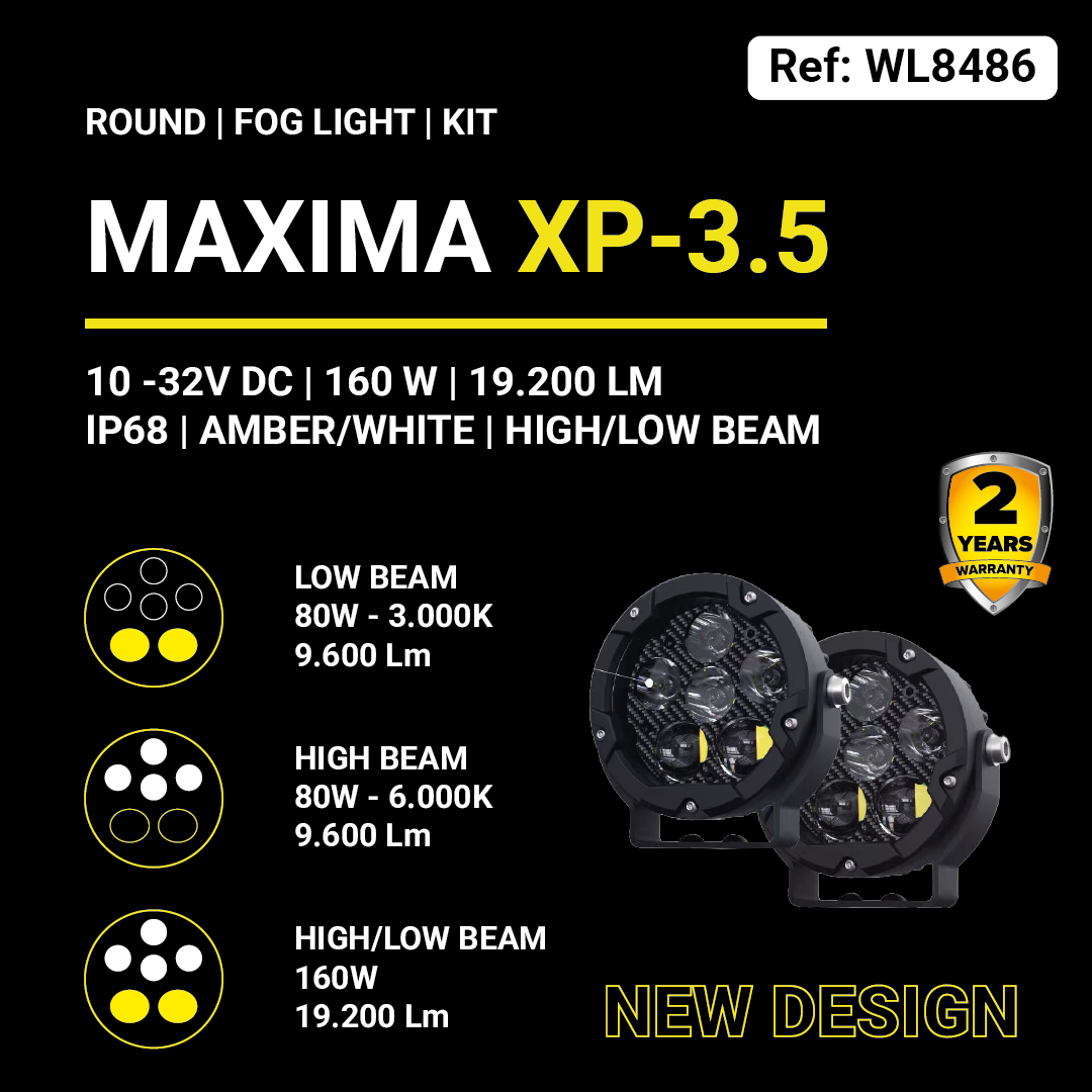 Exploradoras MAXIMA XP-3.5 — LED 3.5" con certificación DOT/ECE