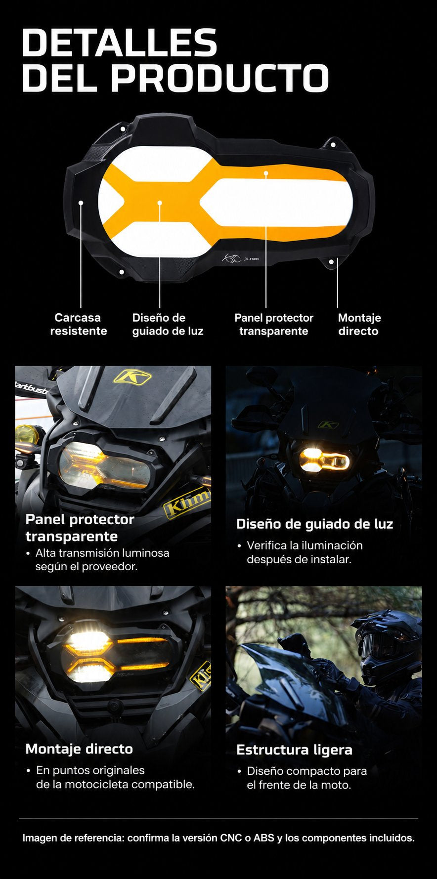 XTXZ | Protector de faro X-ARMOR ABS para BMW R1200/1250GS Adventure — información en español