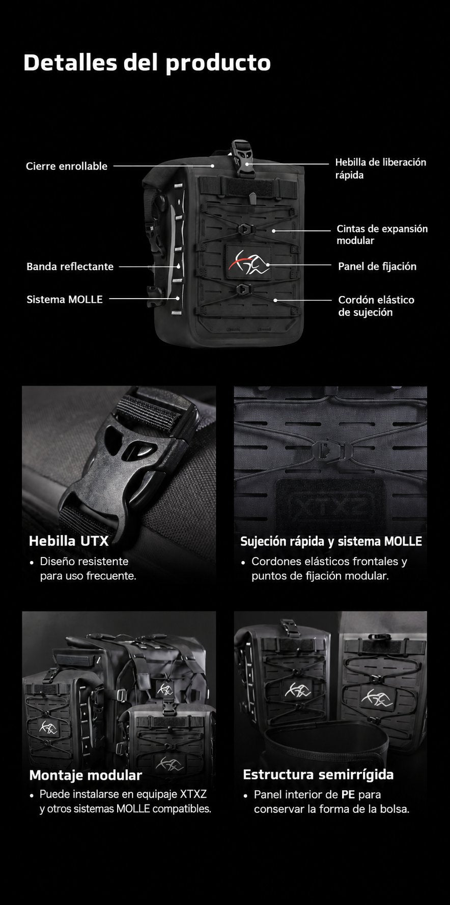 XTXZ | Bolsa táctica para defensas X-ARMOR · 5 L — información en español