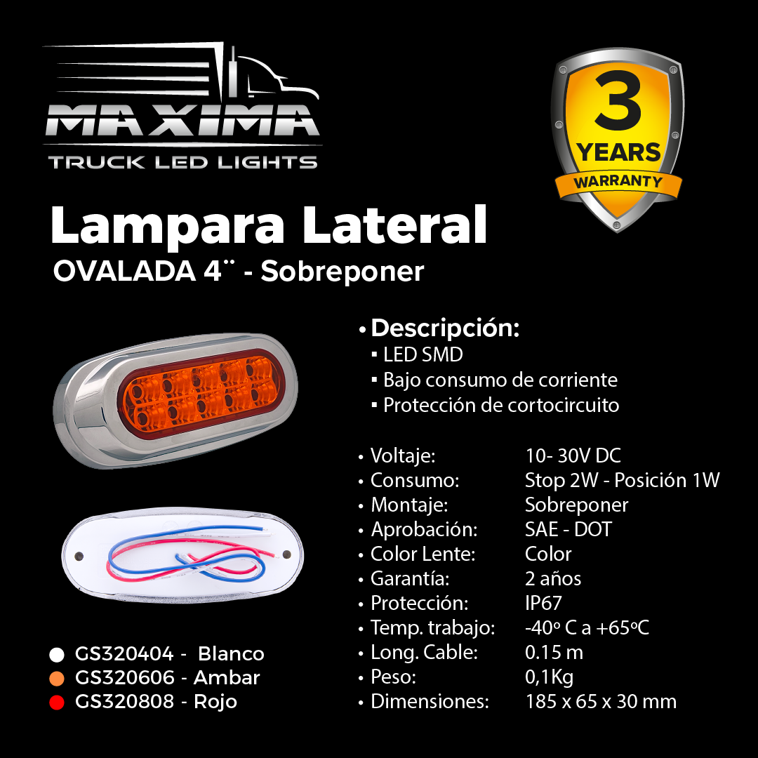 Lámpara LED 4" PERLADA - Sobreponer (Multivoltaje 10-30V)