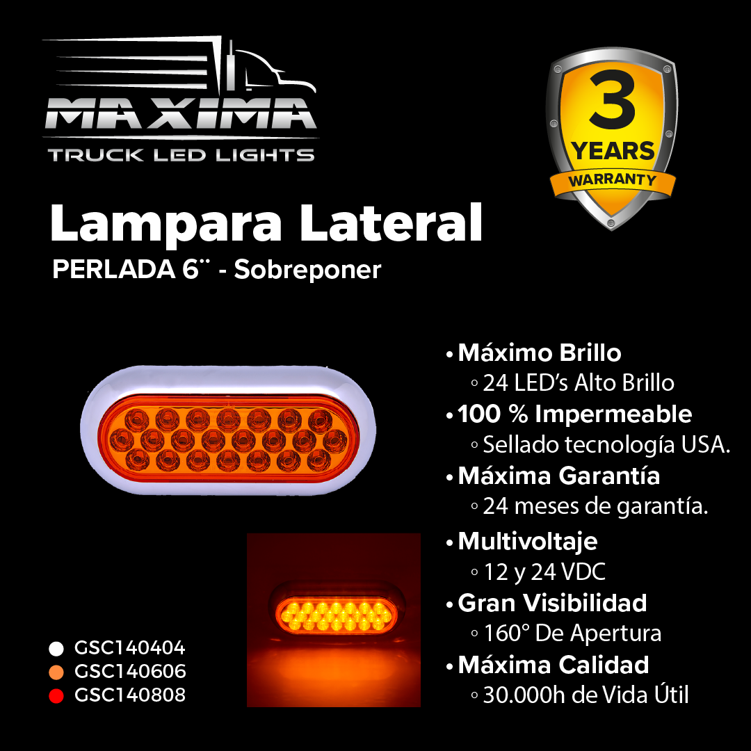 Lámpara LED 6" PERLADA - Sobreponer (Multivoltaje 10-30V)