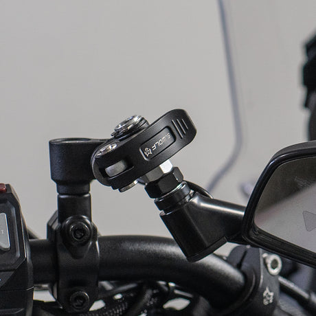 Base plegable S-WOLF para retrovisor BMW F900GS, instalada