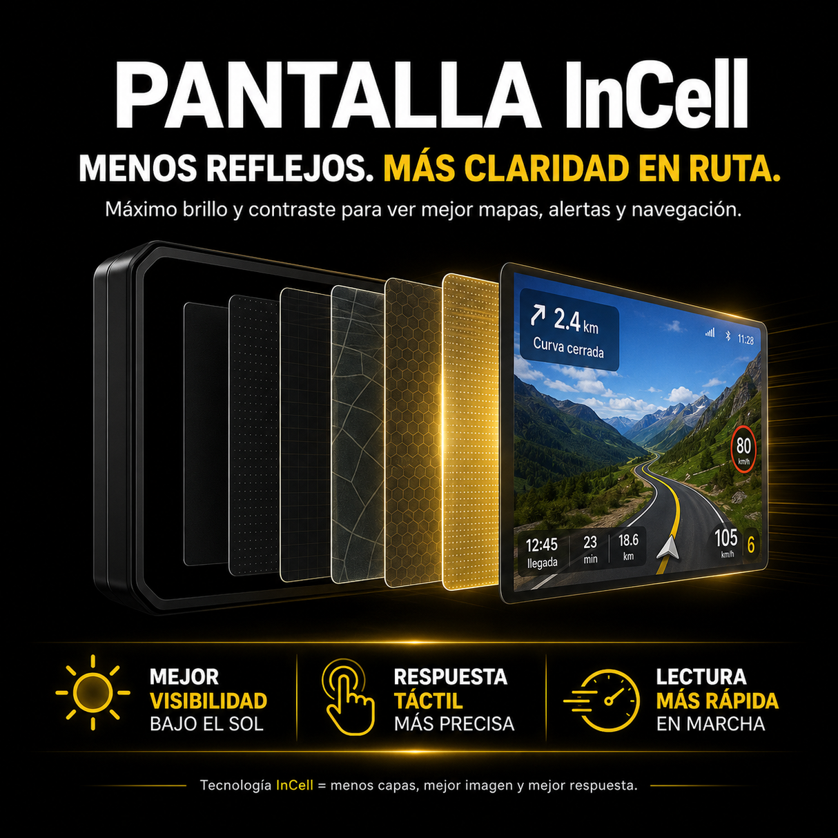 Moto Display Universal 8" Android 14 — CarPlay y Android Auto Inalámbrico para Moto
