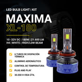 Bombillo LED H4 para Moto | MAXIMA XL-180 - 21.600 Lúmenes con Refrigeración Líquida (Cobre) (Copia)