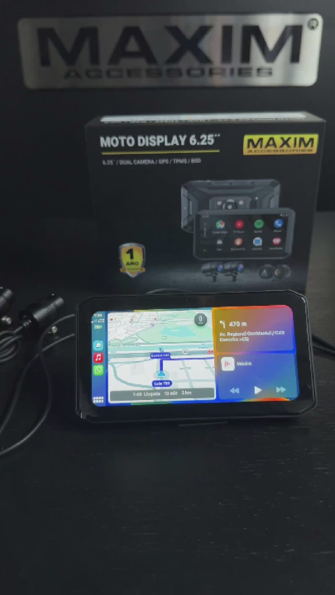 MOTO DISPLAY UNIVERSAL DE 6.25¨ ULTRA| Cámaras DVR 2K | TPMS | BSD