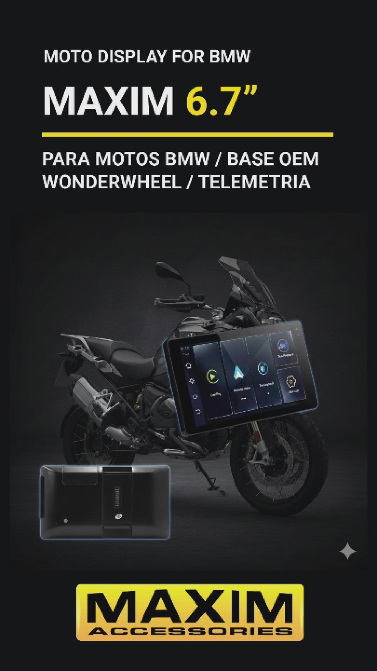 NEW | MOTO DISPLAY PARA BMW DE 6.7¨ | CONTROL WONDER WHEEL |