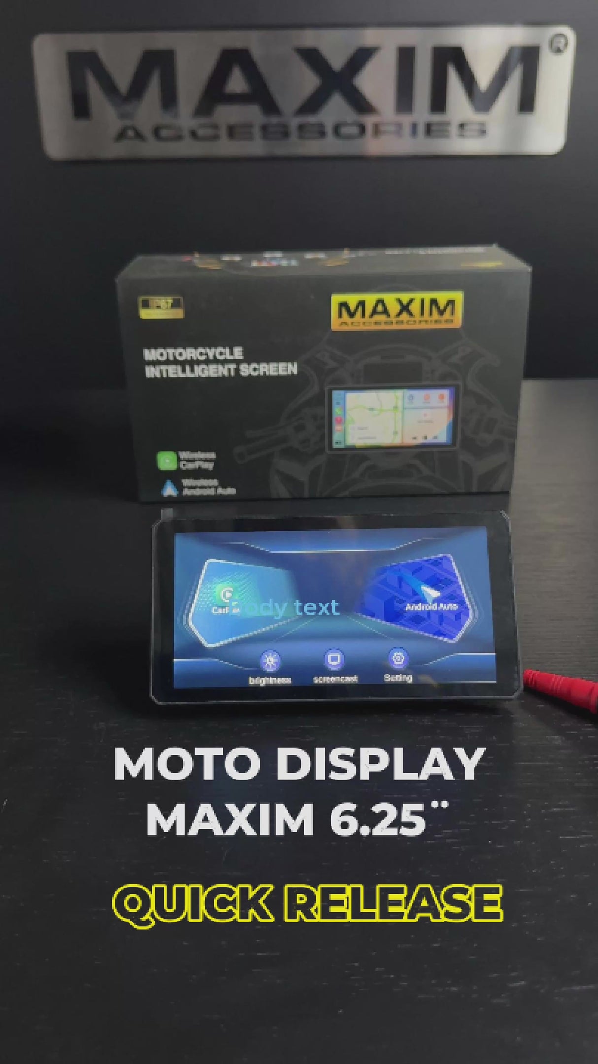 MOTO DISPLAY UNIVERSAL DE 6.25¨ Quick Release / Quita Fácil