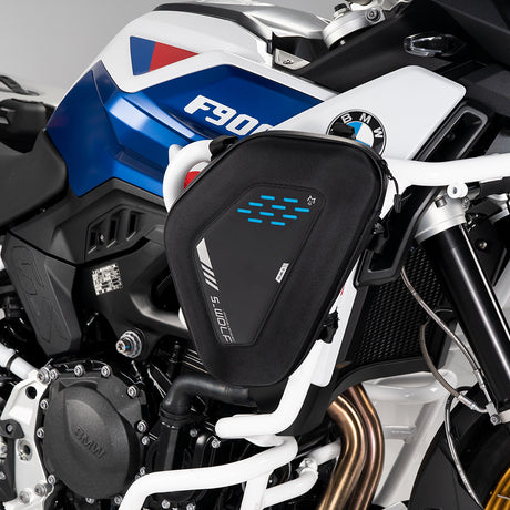 Bolsos S-WOLF para defensas de BMW F900GS; vista del producto y montaje