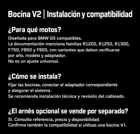 XTXZ | Bocina doble tono X-UPGRADE V2 para BMW GS — información en español