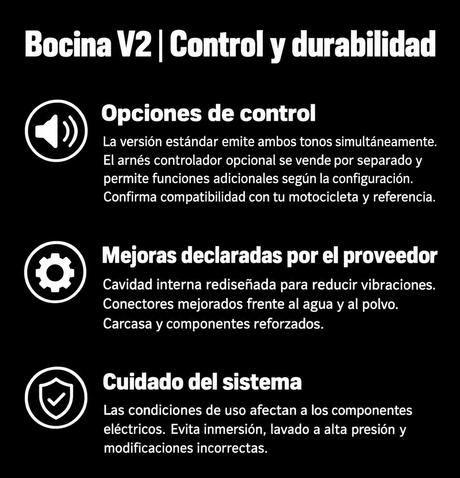 XTXZ | Bocina doble tono X-UPGRADE V2 para BMW GS — información en español