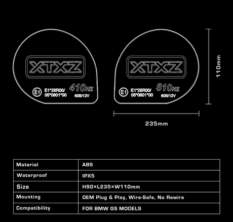 XTXZ — Bocina doble tono X-UPGRADE V2 para BMW GS — detalle del producto 17