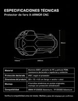 XTXZ | Protector de faro X-ARMOR CNC para BMW R1200/1250GS Adventure — ficha técnica en español
