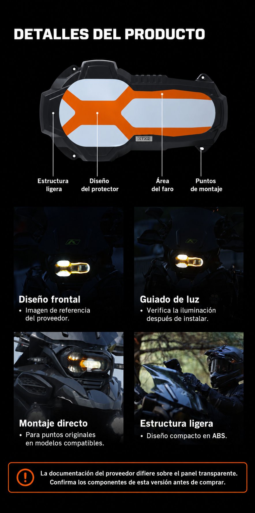 XTXZ | Protector de faro X-ARMOR ABS para BMW R1200/1250GS Adventure — información en español