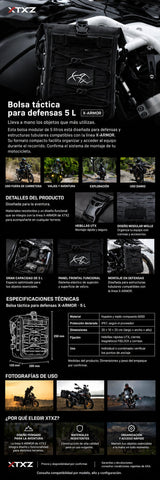 XTXZ | Bolsa táctica para defensas X-ARMOR · 5 L — información en español