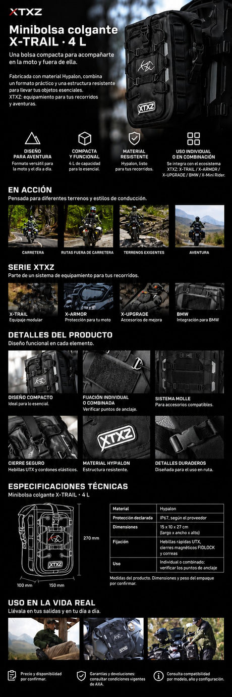 XTXZ | Minibolsa colgante X-TRAIL · 4 L — información en español