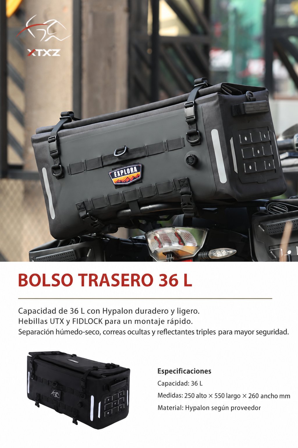 XTXZ | Bolso trasero X-TRAIL · 36 L — información en español