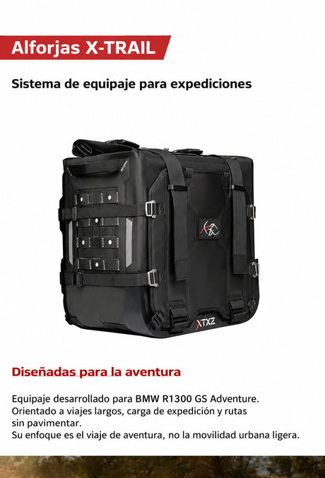 XTXZ | Alforjas X-TRAIL 42 + 42 L para BMW R1300GS Adventure — información del producto en español